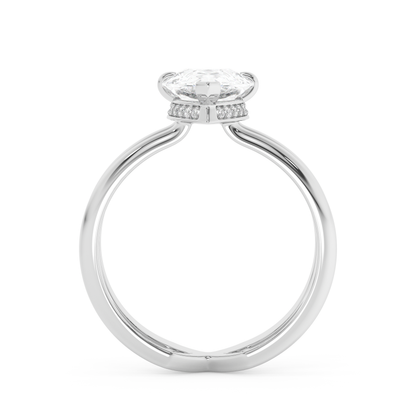 Emerald Solitaire Lab Grown Diamond Engagement Ring