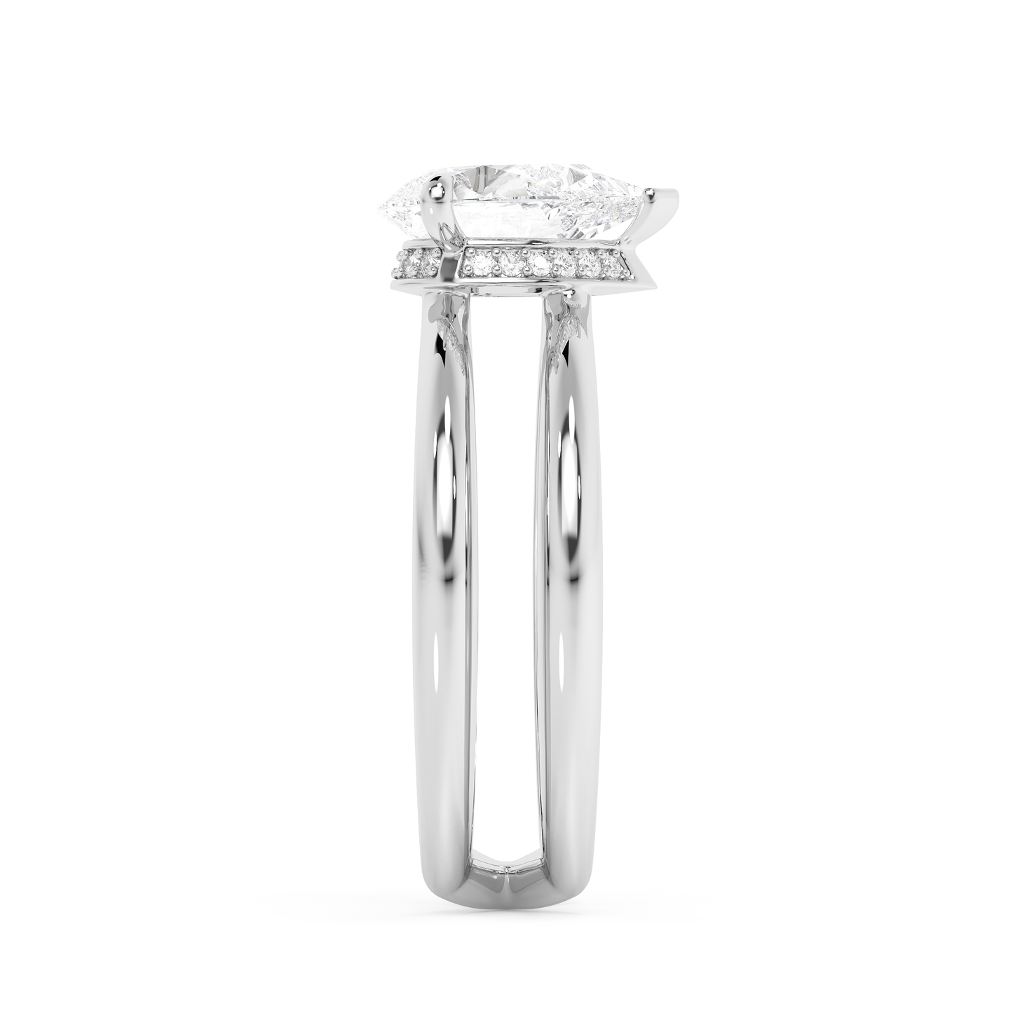 Emerald Solitaire Lab Grown Diamond Engagement Ring