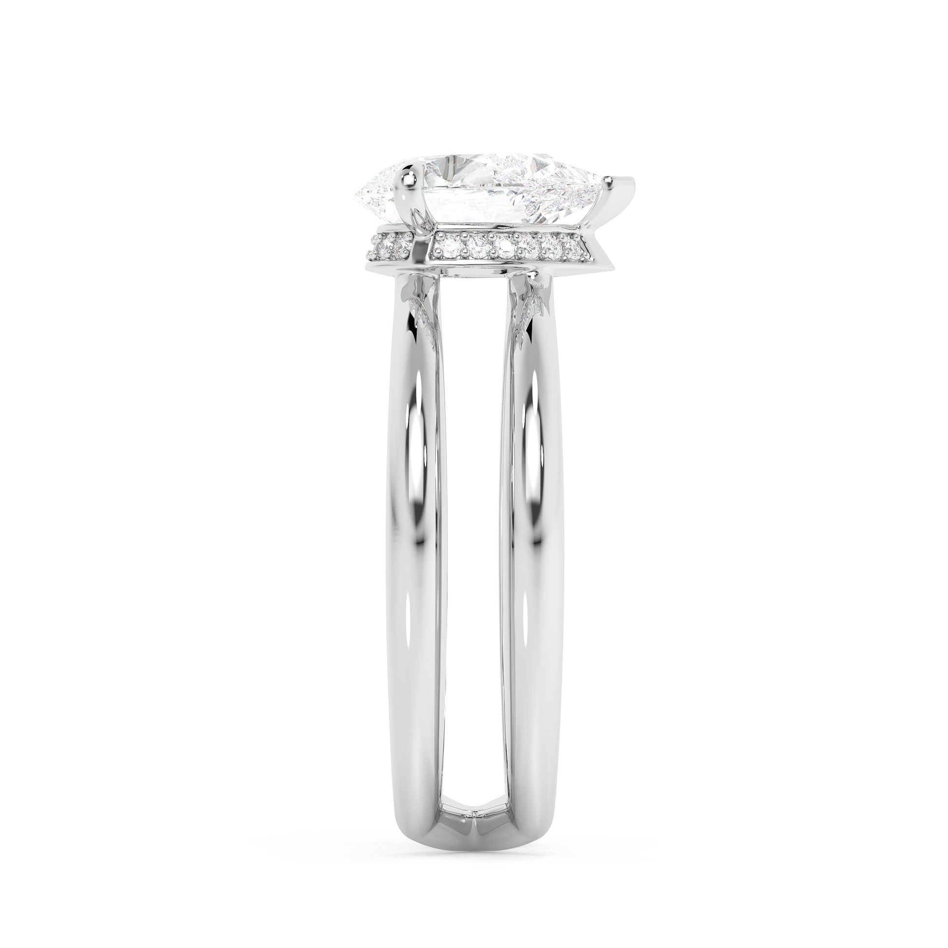 Emerald Solitaire Lab Grown Diamond Engagement Ring