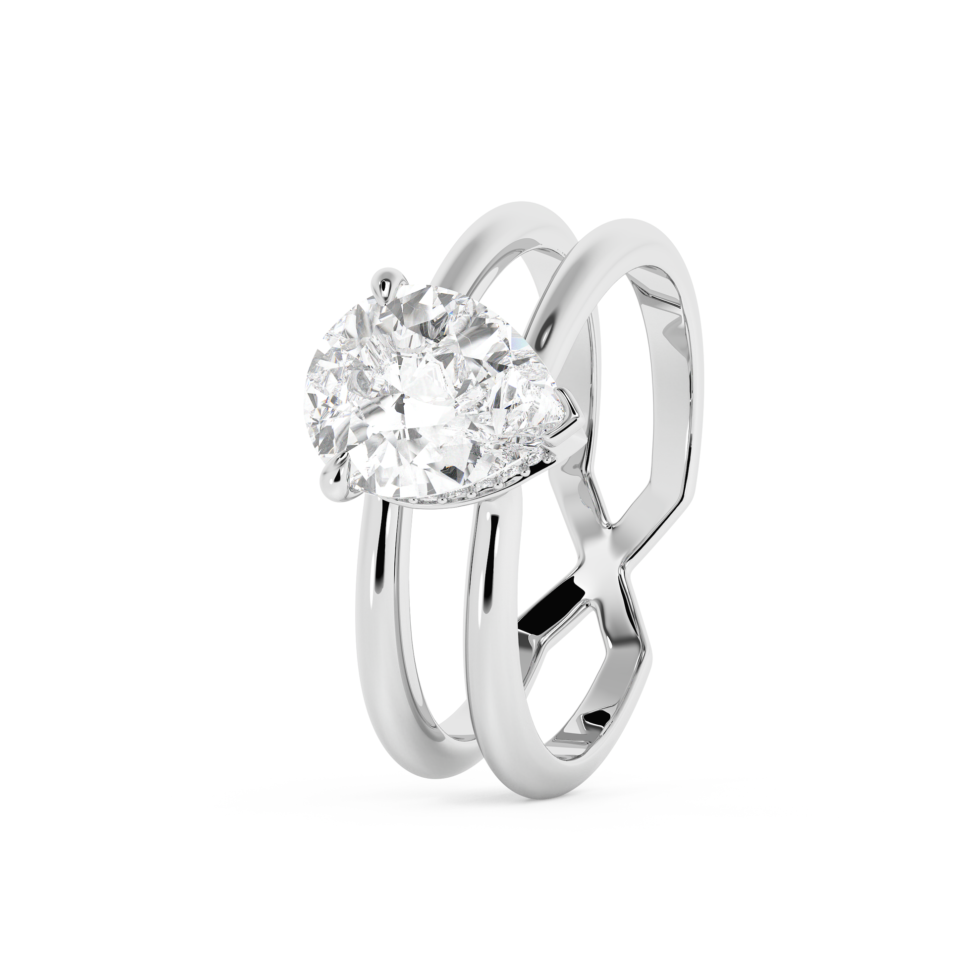 Emerald Solitaire Lab Grown Diamond Engagement Ring