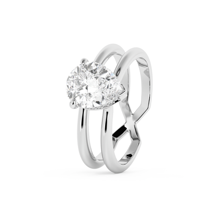 Emerald Solitaire Lab Grown Diamond Engagement Ring