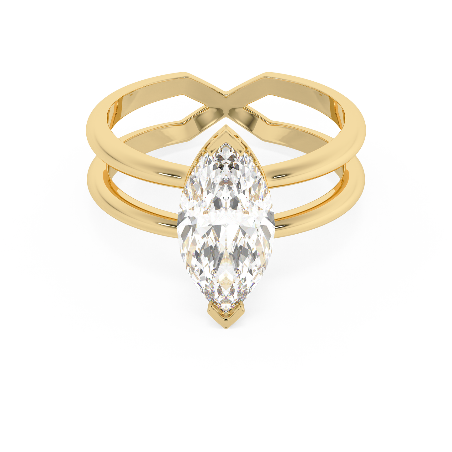 Emerald Solitaire Lab Grown Diamond Engagement Ring