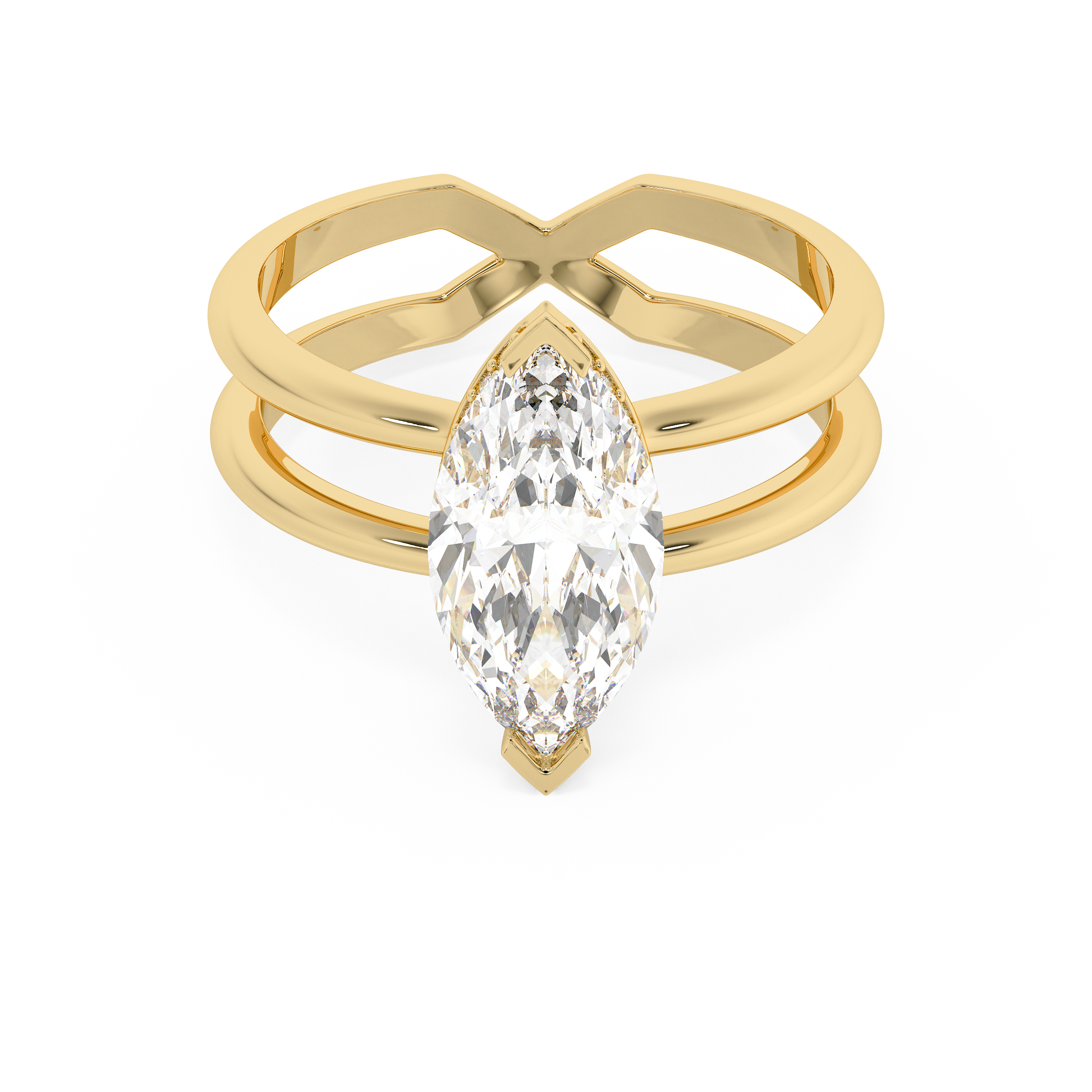 Emerald Solitaire Lab Grown Diamond Engagement Ring