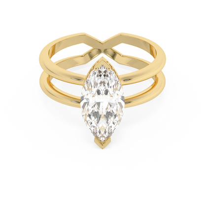Emerald Solitaire Lab Grown Diamond Engagement Ring