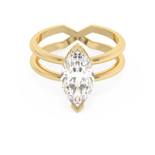 Emerald Solitaire Lab Grown Diamond Engagement Ring