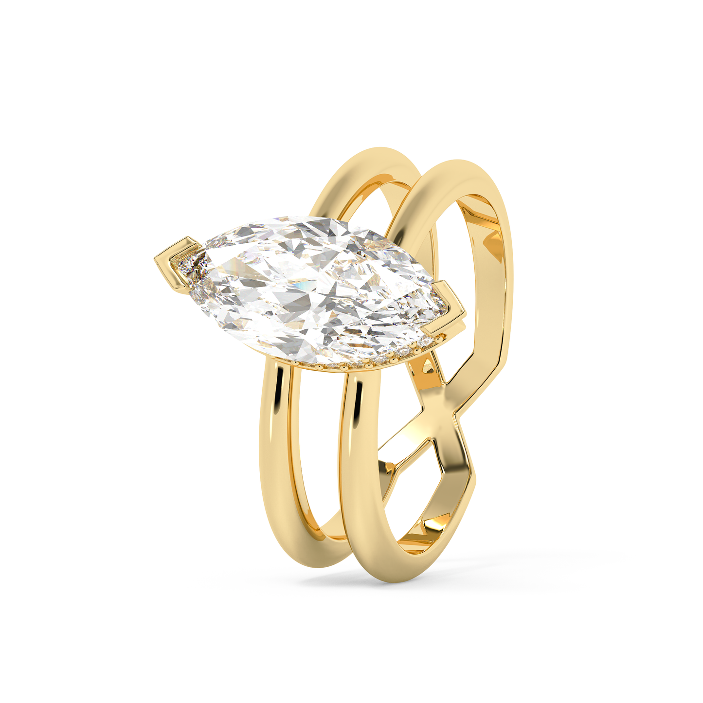Emerald Solitaire Lab Grown Diamond Engagement Ring