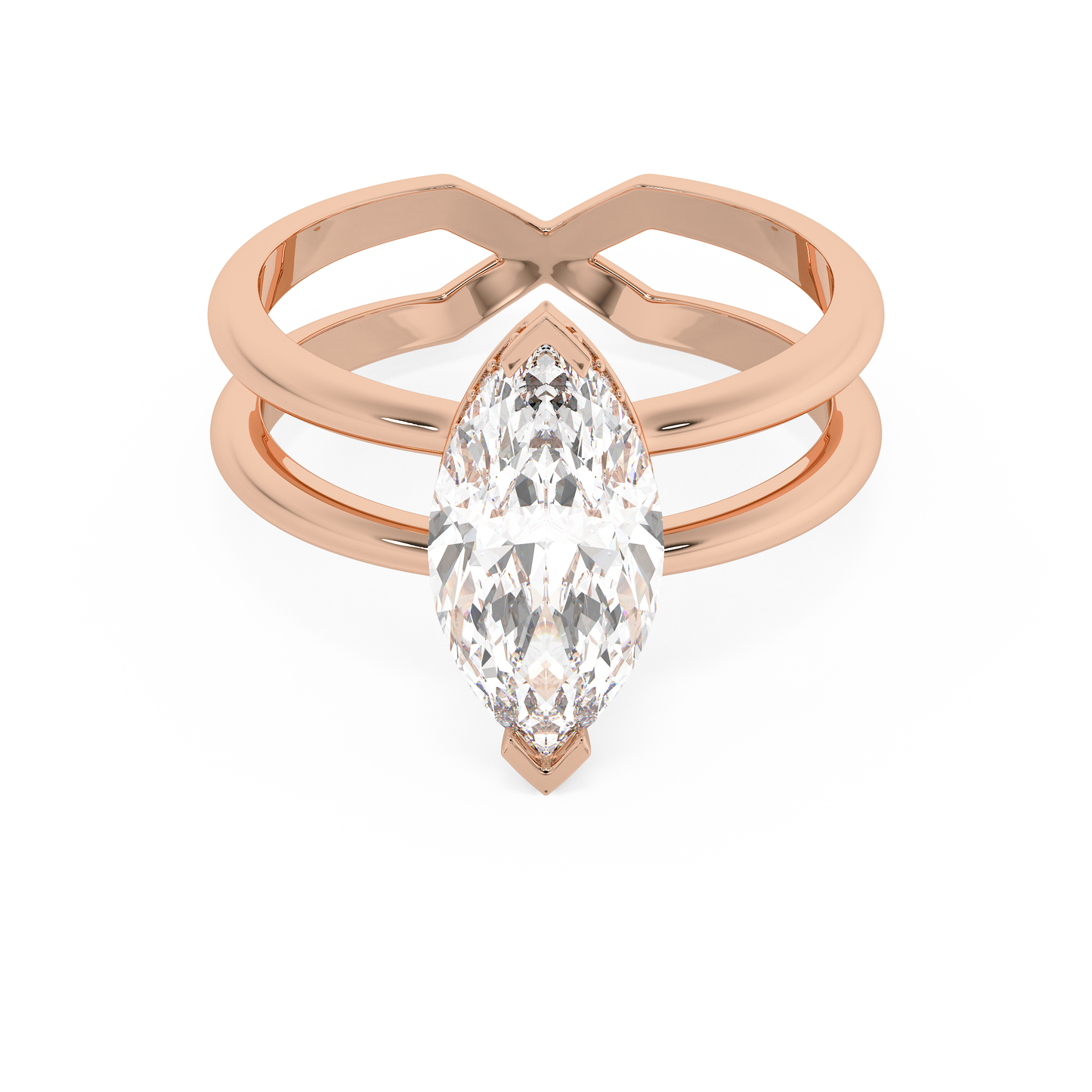 Emerald Solitaire Lab Grown Diamond Engagement Ring