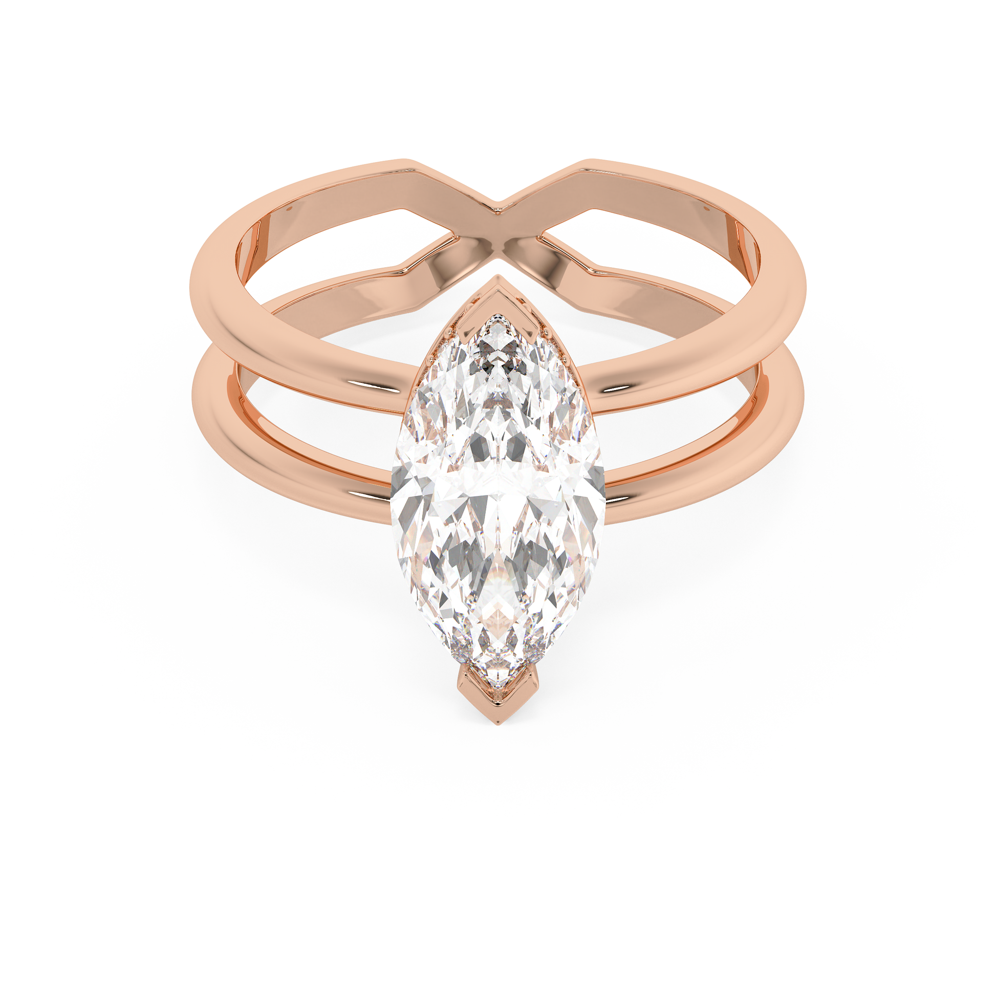 Emerald Solitaire Lab Grown Diamond Engagement Ring