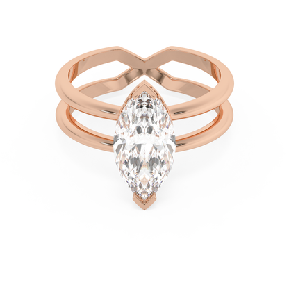 Emerald Solitaire Lab Grown Diamond Engagement Ring