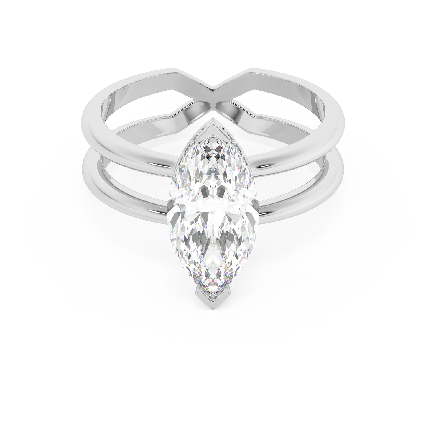 Emerald Solitaire Lab Grown Diamond Engagement Ring