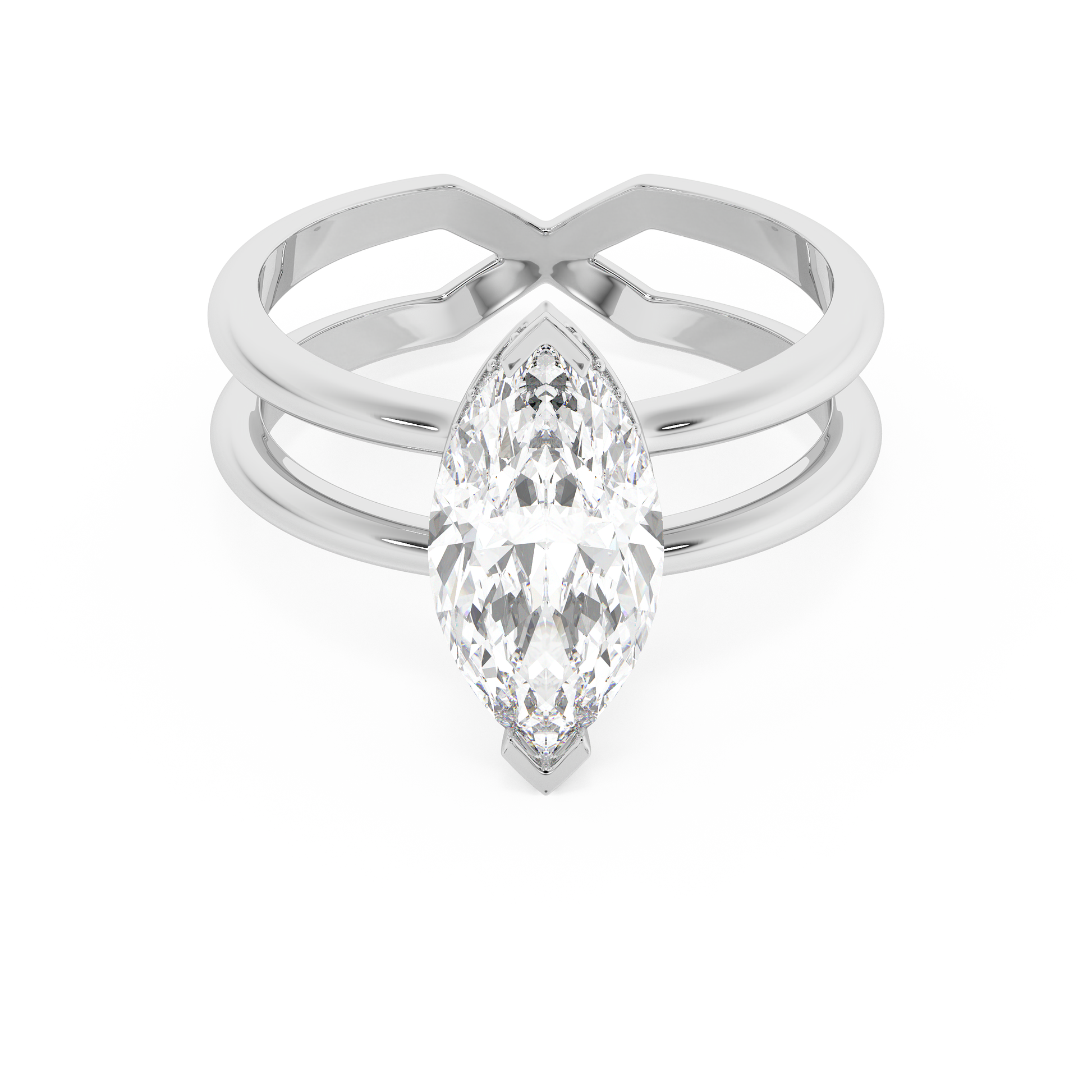 Emerald Solitaire Lab Grown Diamond Engagement Ring