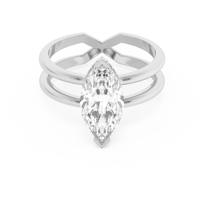 Emerald Solitaire Lab Grown Diamond Engagement Ring