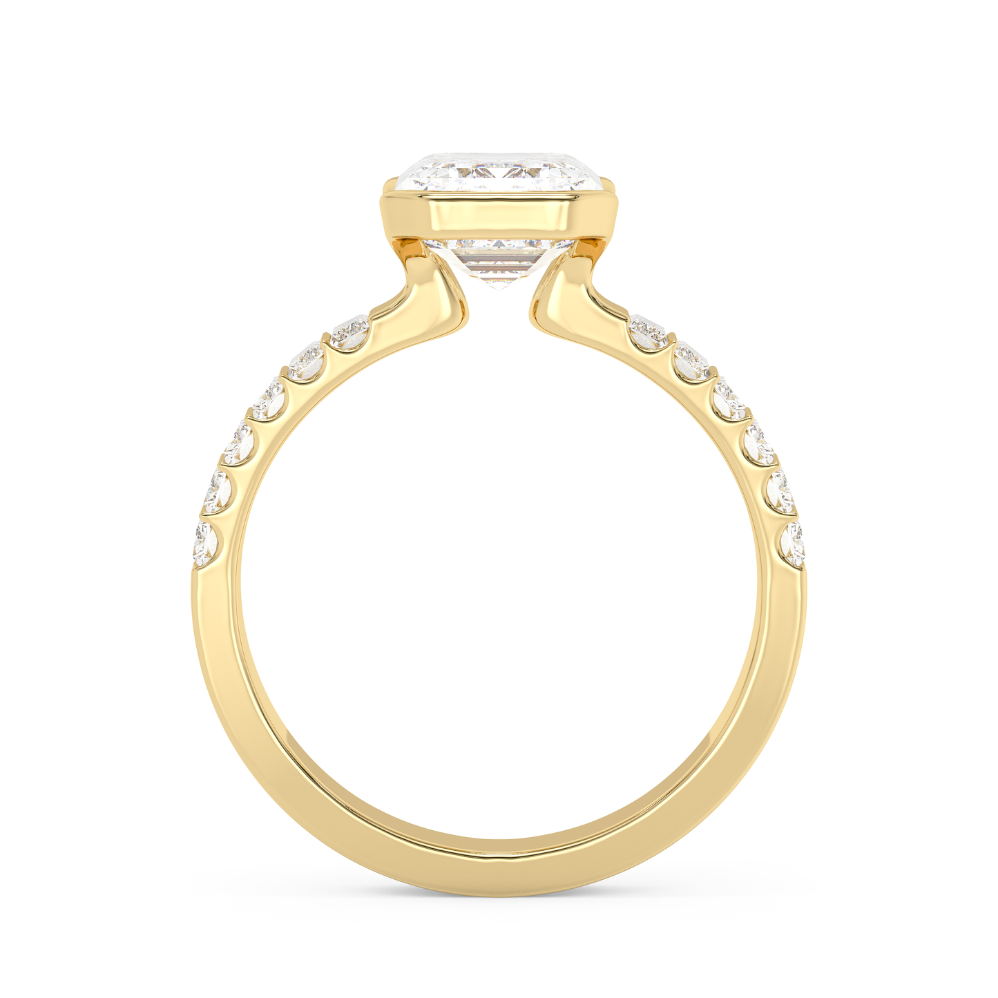 Emerald Solitaire Lab Grown Diamond Engagement Ring