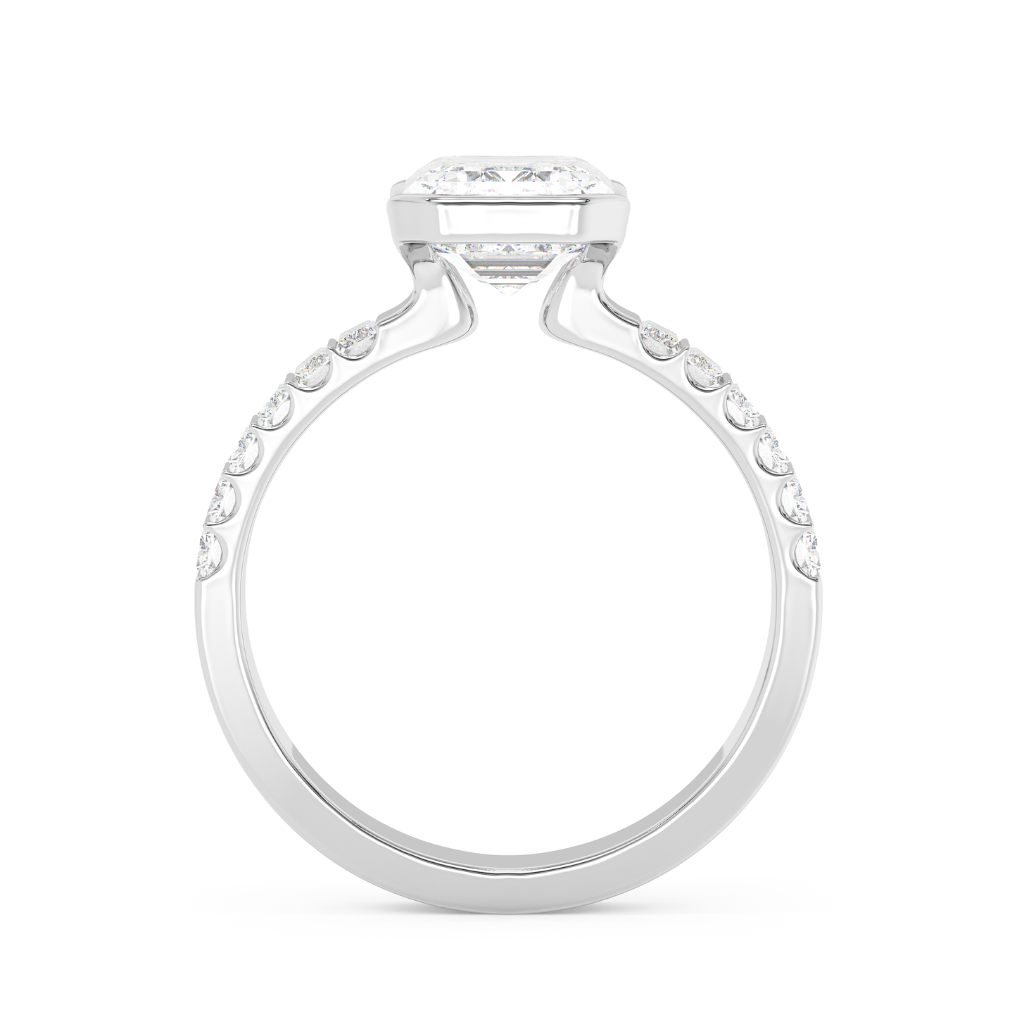 Emerald Solitaire Lab Grown Diamond Engagement Ring