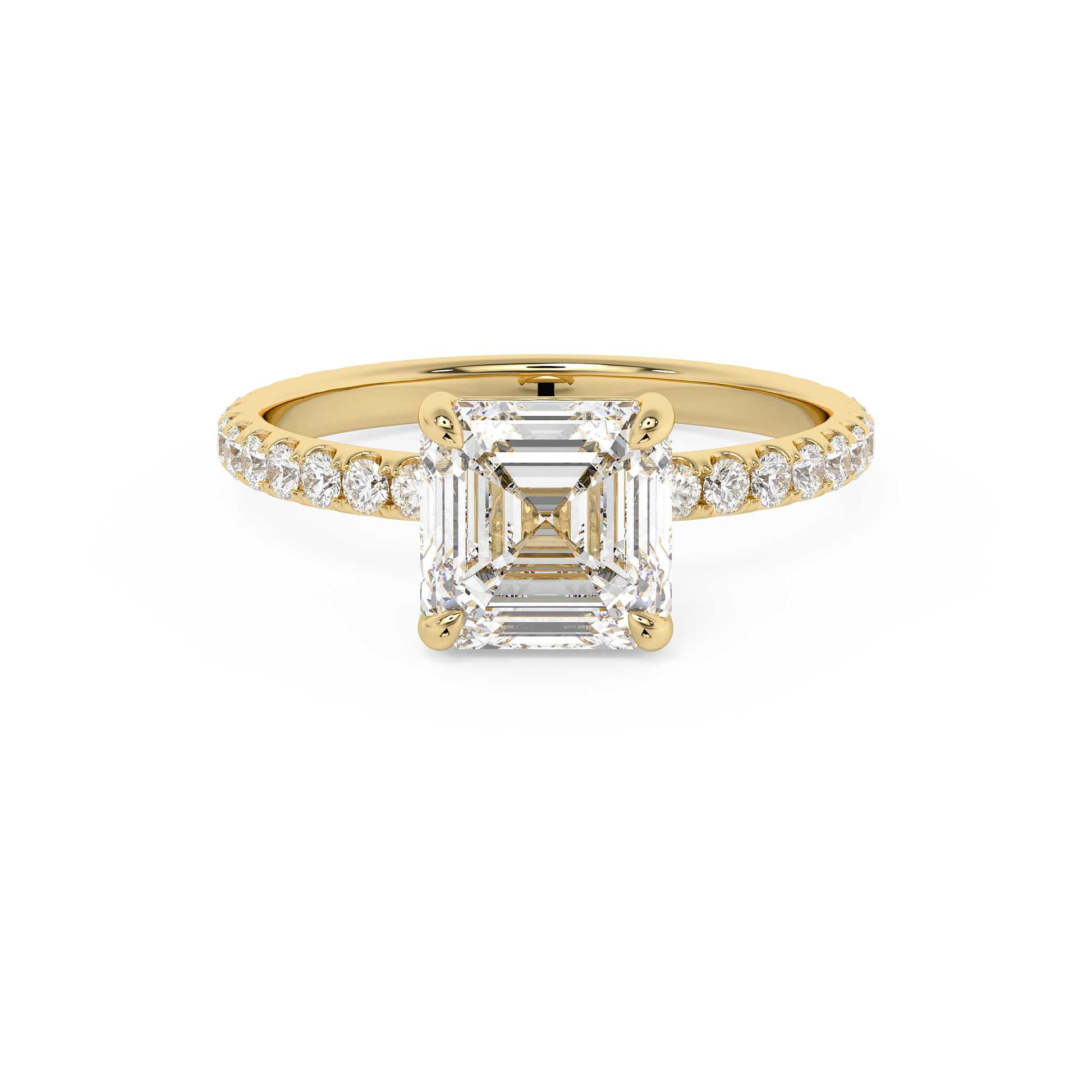 Emerald Solitaire Lab Grown Diamond Engagement Ring