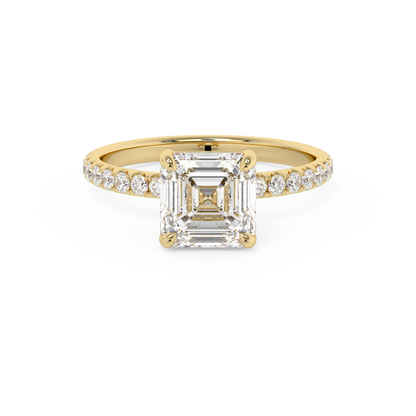 Emerald Solitaire Lab Grown Diamond Engagement Ring