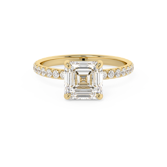 Emerald Solitaire Lab Grown Diamond Engagement Ring