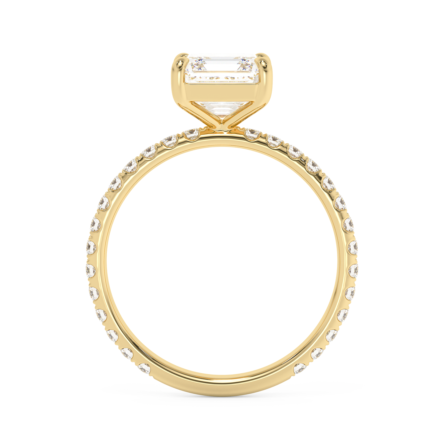 Emerald Solitaire Lab Grown Diamond Engagement Ring