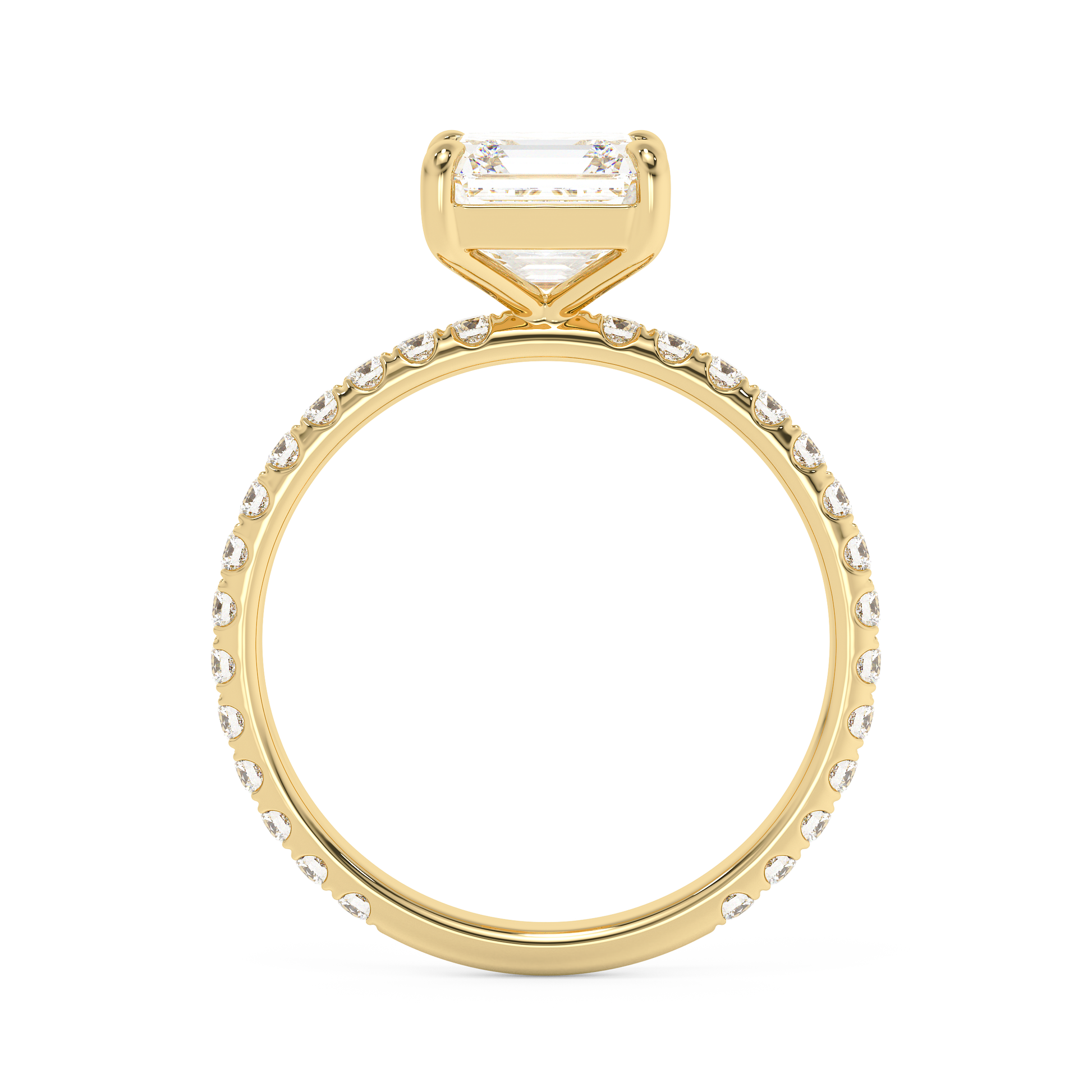 Emerald Solitaire Lab Grown Diamond Engagement Ring