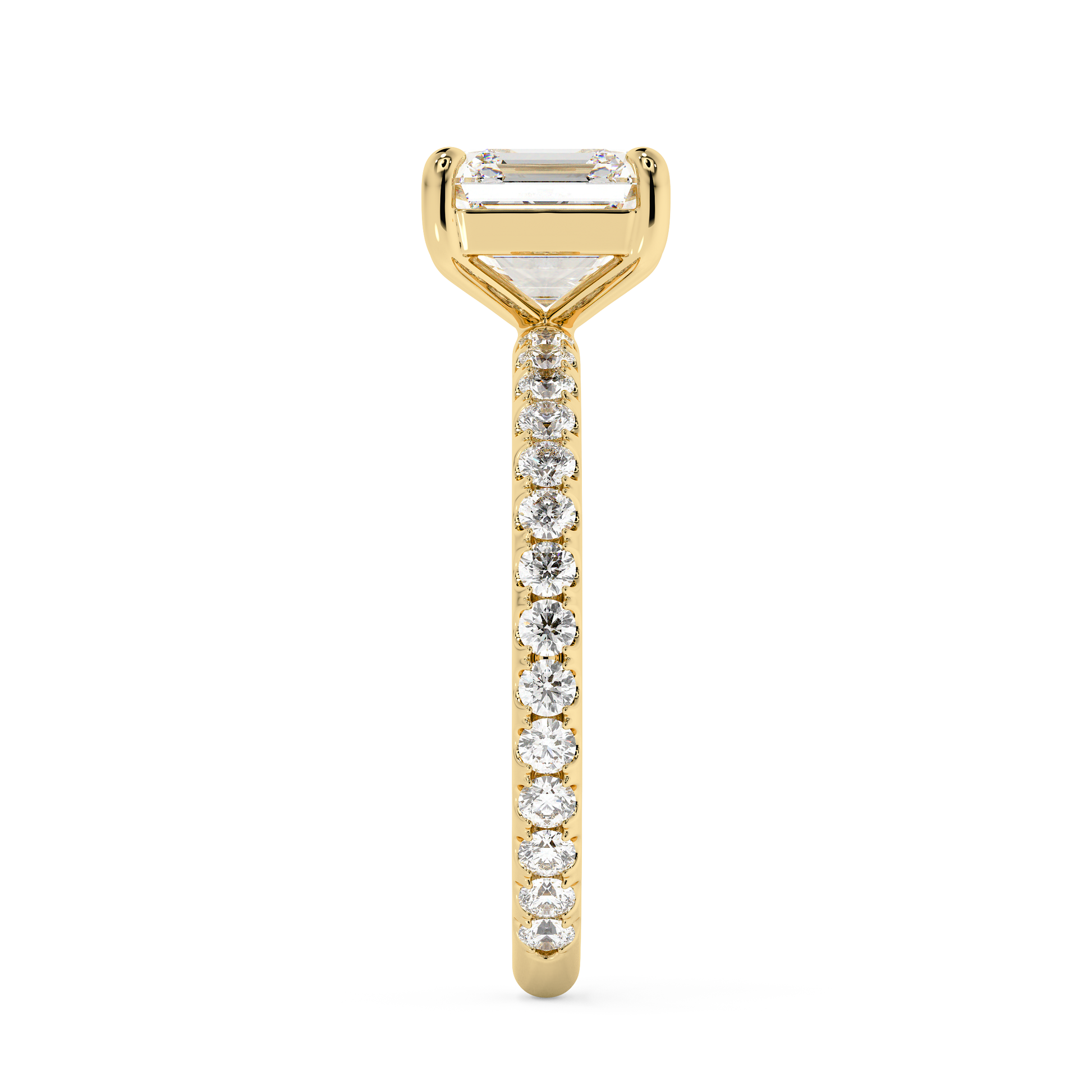 Emerald Solitaire Lab Grown Diamond Engagement Ring