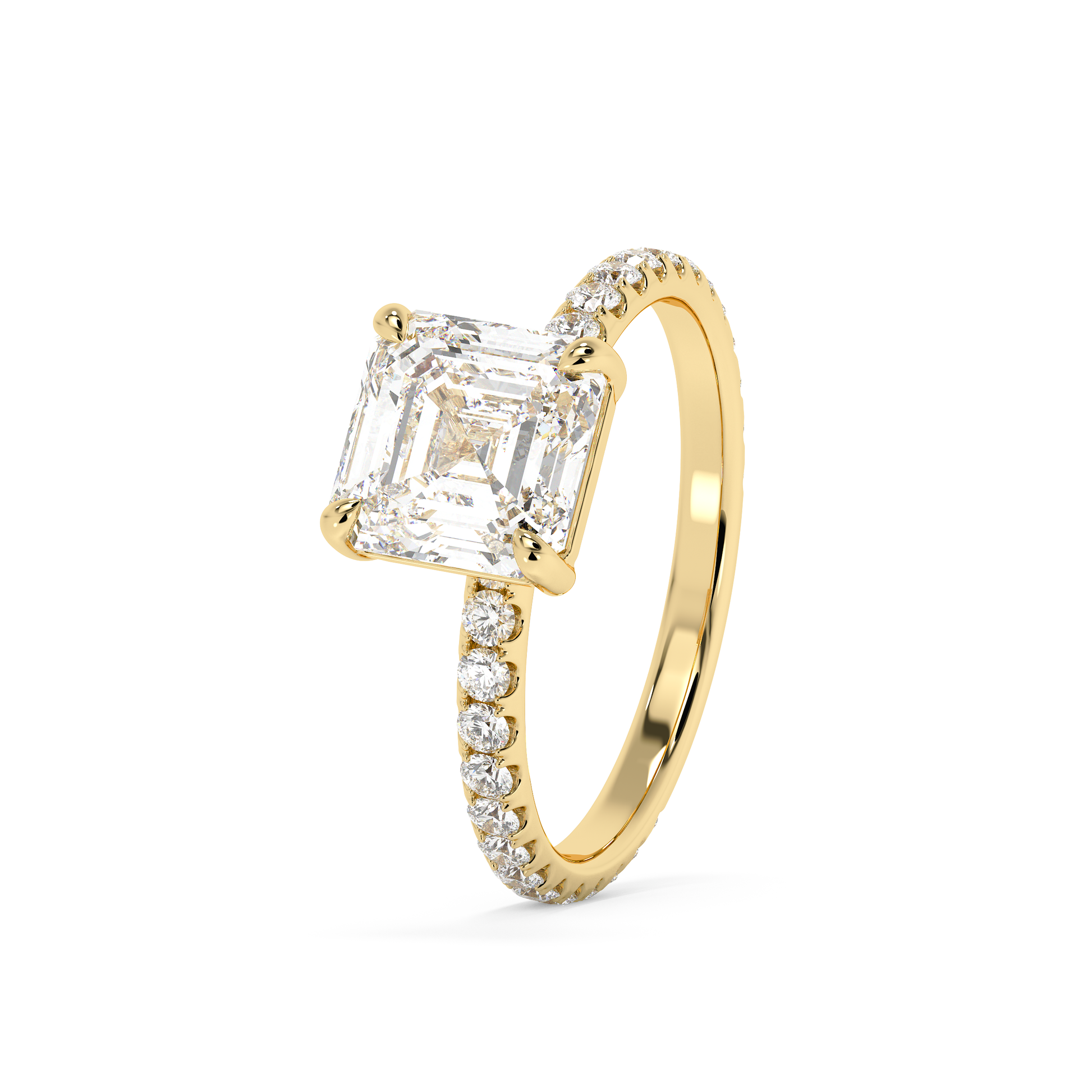 Emerald Solitaire Lab Grown Diamond Engagement Ring