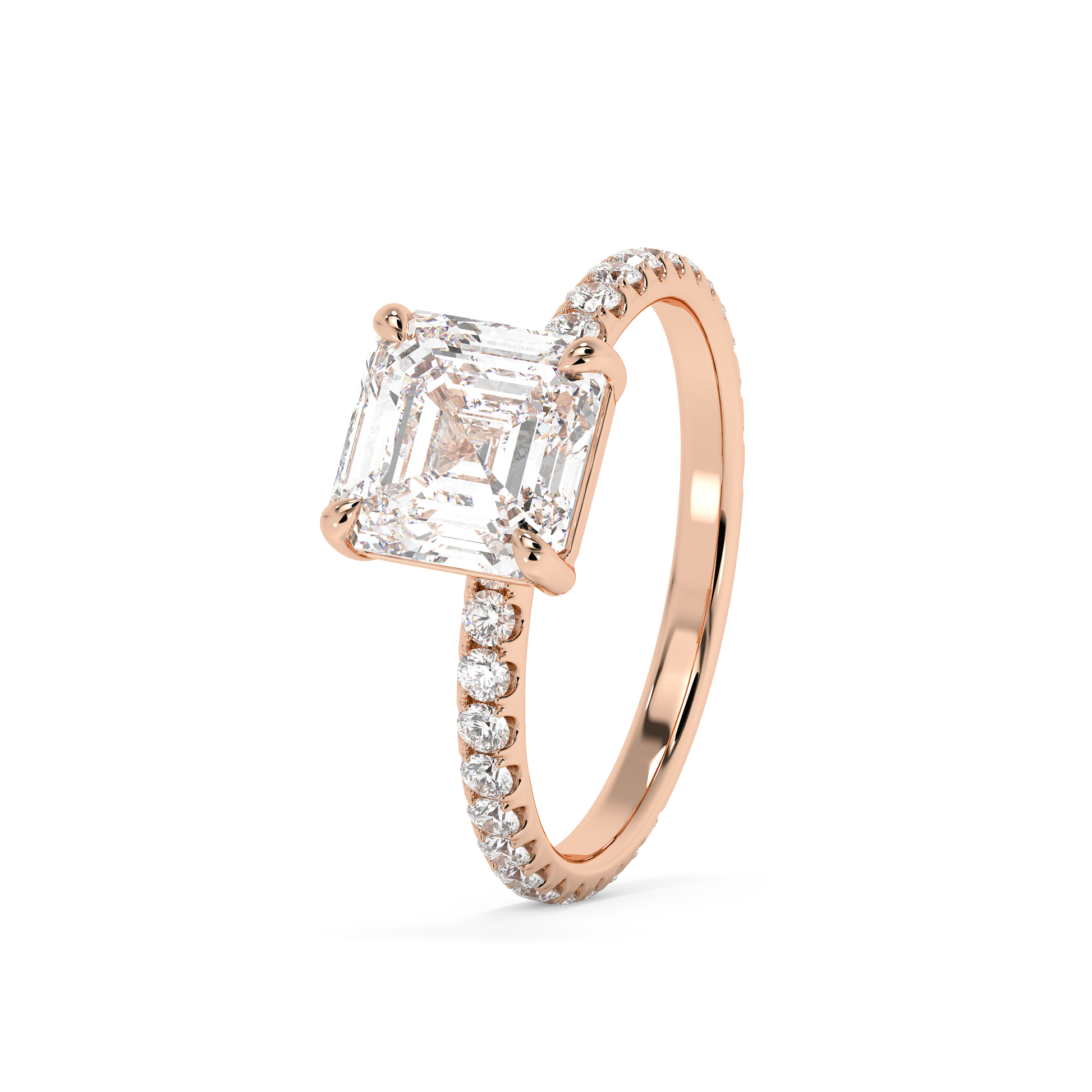 Emerald Solitaire Lab Grown Diamond Engagement Ring