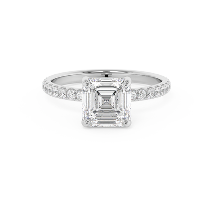 Emerald Solitaire Lab Grown Diamond Engagement Ring