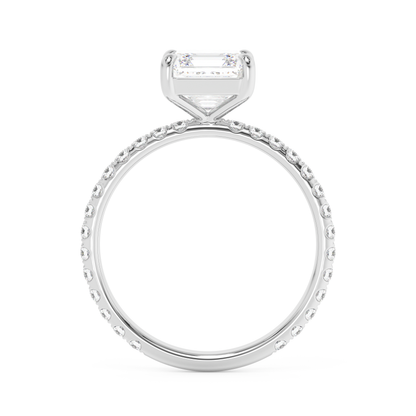 Emerald Solitaire Lab Grown Diamond Engagement Ring