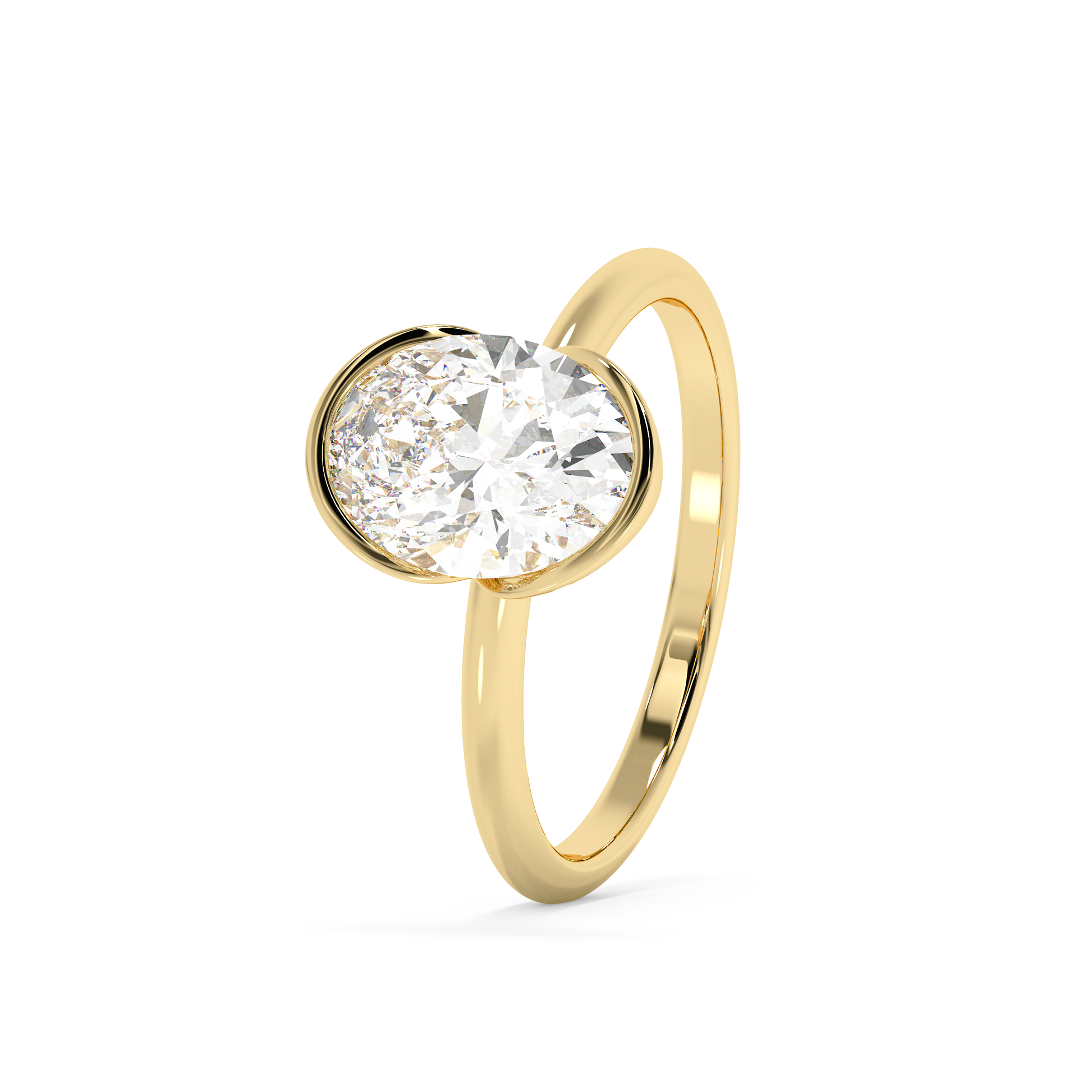 Emerald Solitaire Lab Grown Diamond Engagement Ring