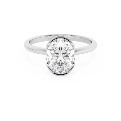 Emerald Solitaire Lab Grown Diamond Engagement Ring