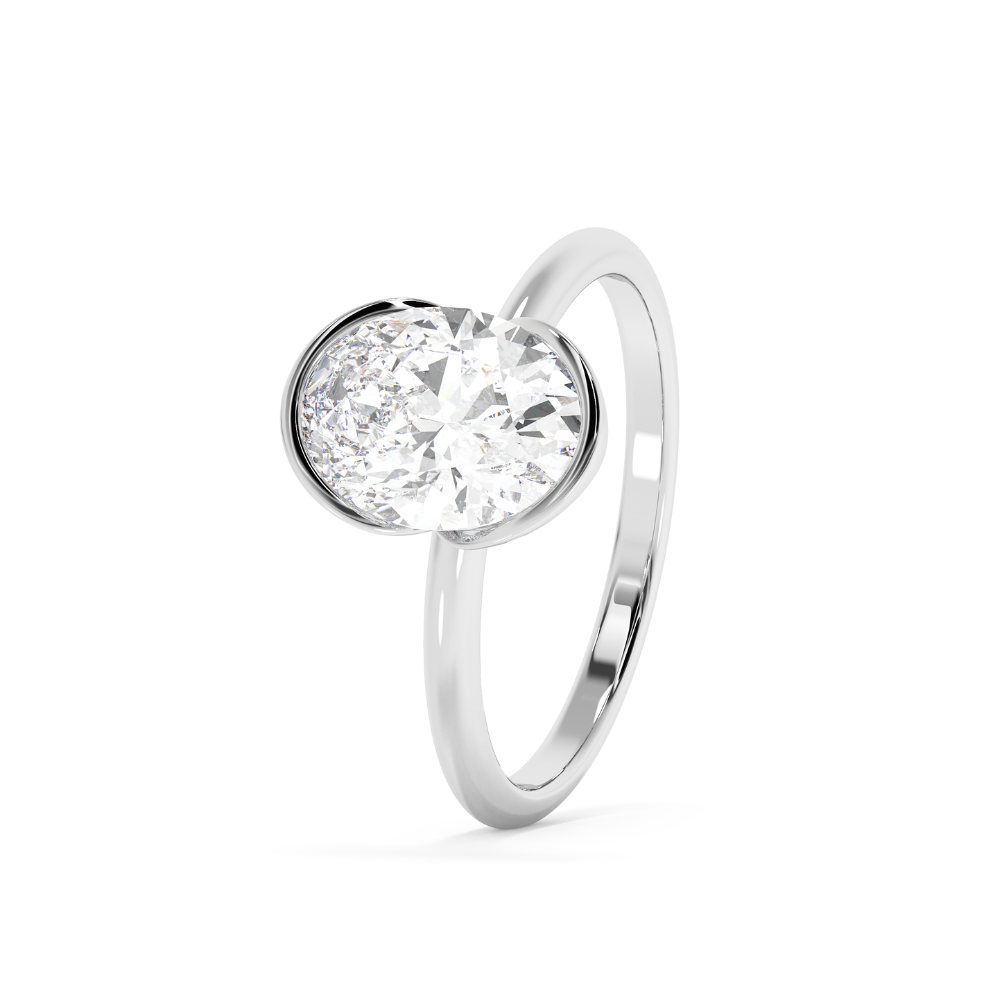 Emerald Solitaire Lab Grown Diamond Engagement Ring