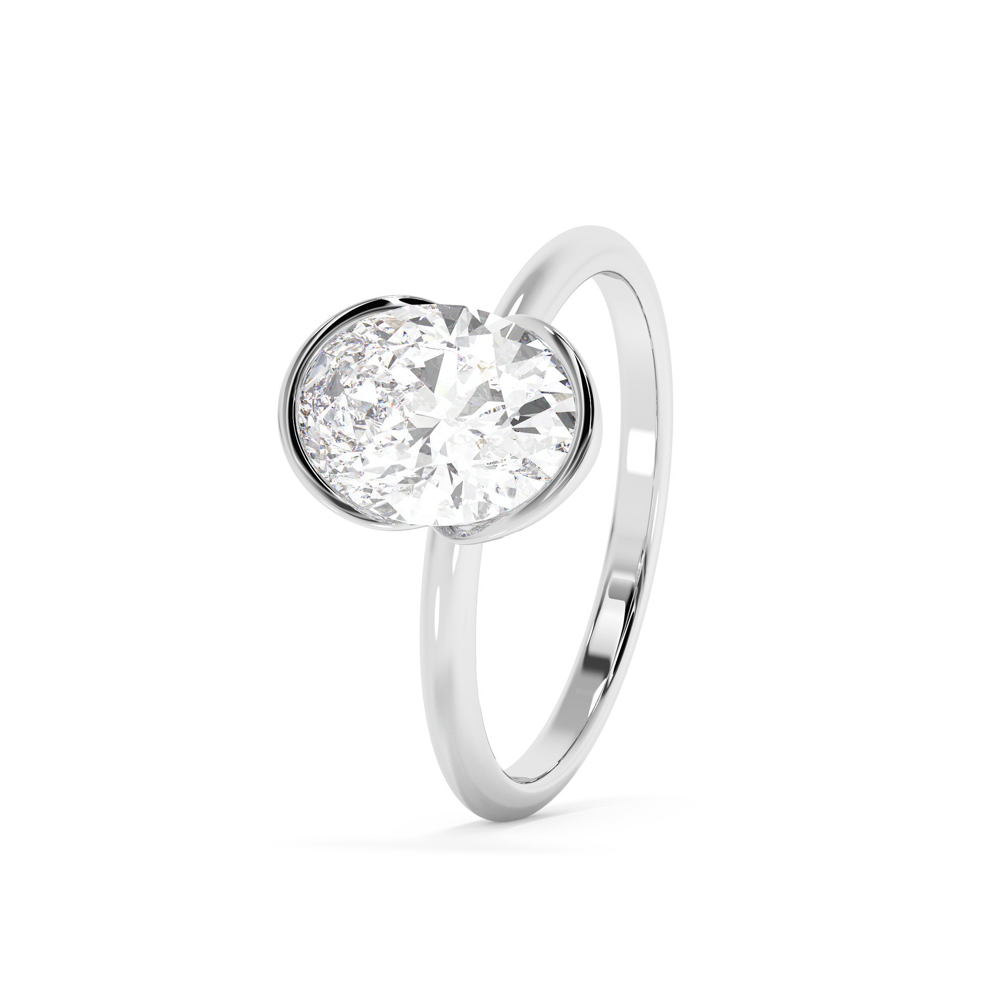 Emerald Solitaire Lab Grown Diamond Engagement Ring