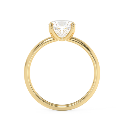 Emerald Solitaire Lab Grown Diamond Engagement Ring