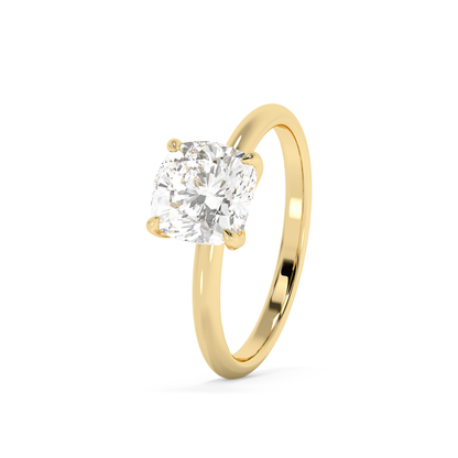 Emerald Solitaire Lab Grown Diamond Engagement Ring