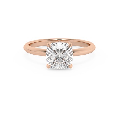 Emerald Solitaire Lab Grown Diamond Engagement Ring