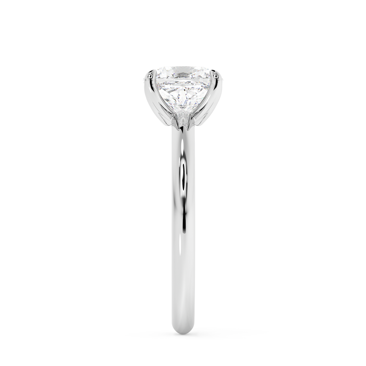 Emerald Solitaire Lab Grown Diamond Engagement Ring