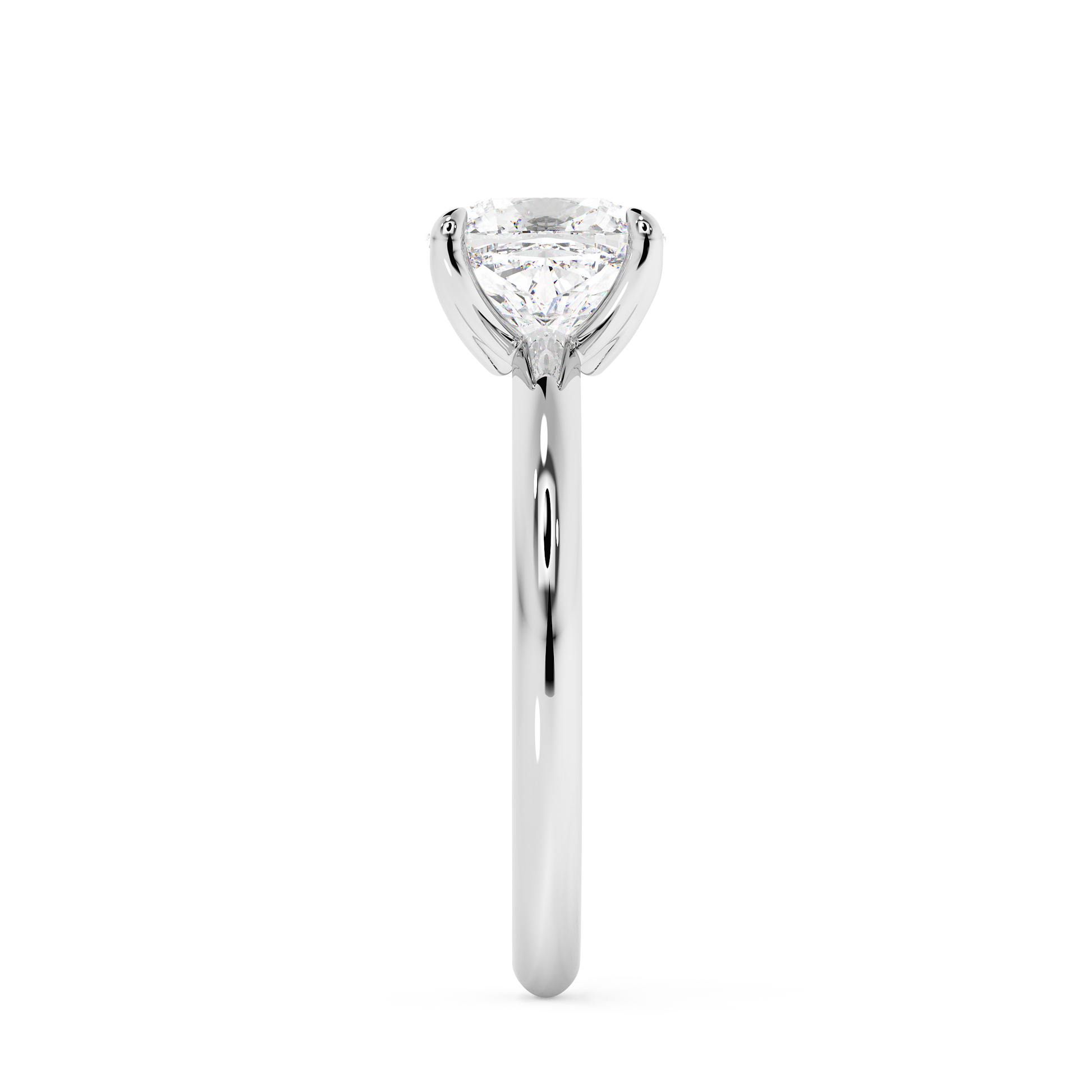 Emerald Solitaire Lab Grown Diamond Engagement Ring