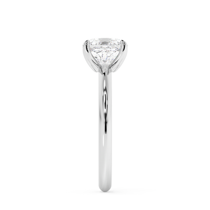 Emerald Solitaire Lab Grown Diamond Engagement Ring