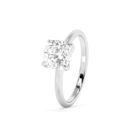 Emerald Solitaire Lab Grown Diamond Engagement Ring
