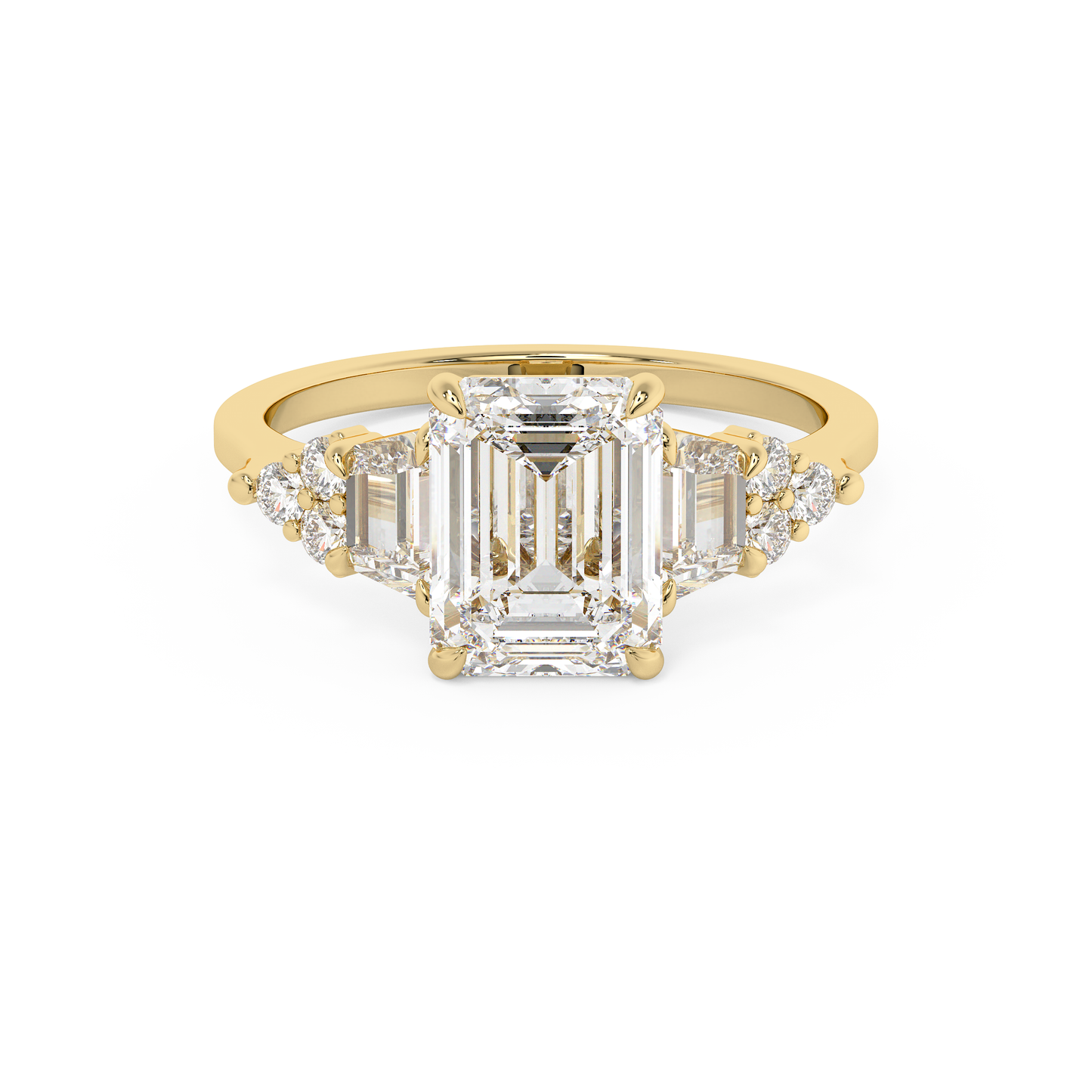 Emerald Solitaire Lab Grown Diamond Engagement Ring