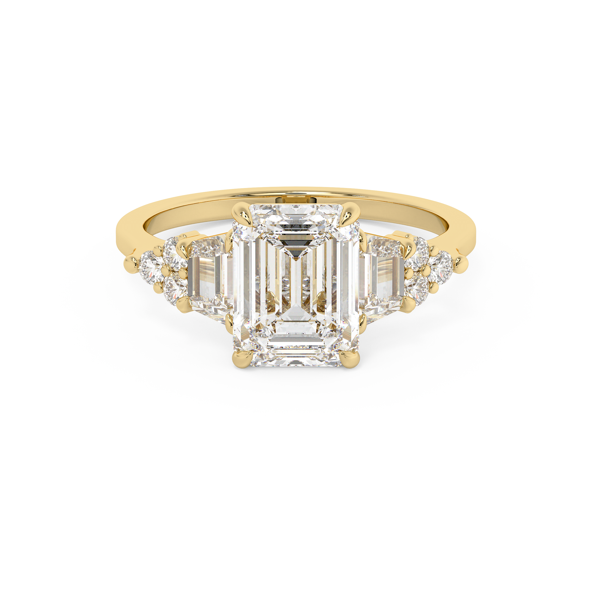 Emerald Solitaire Lab Grown Diamond Engagement Ring