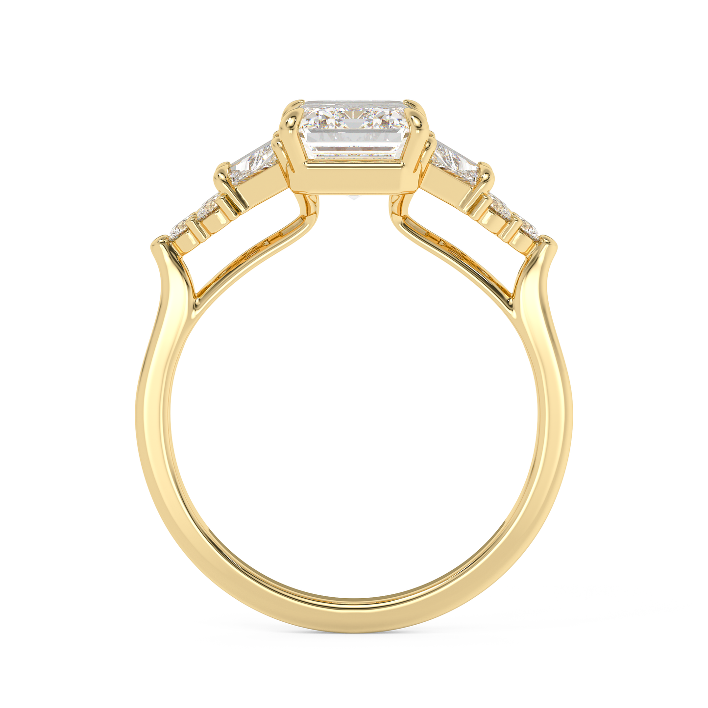 Emerald Solitaire Lab Grown Diamond Engagement Ring