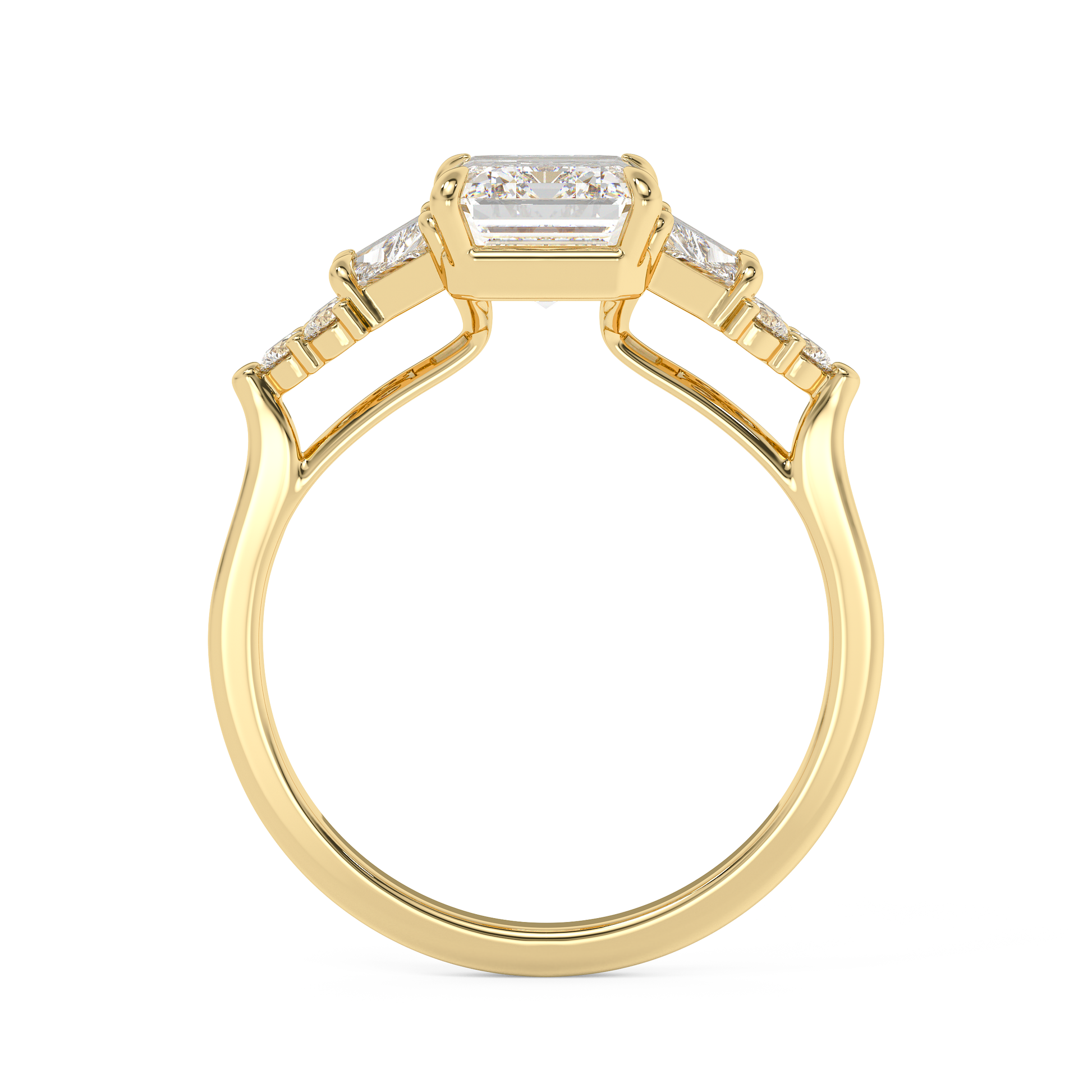 Emerald Solitaire Lab Grown Diamond Engagement Ring