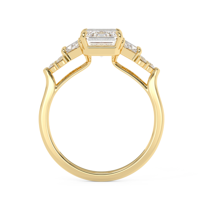 Emerald Solitaire Lab Grown Diamond Engagement Ring