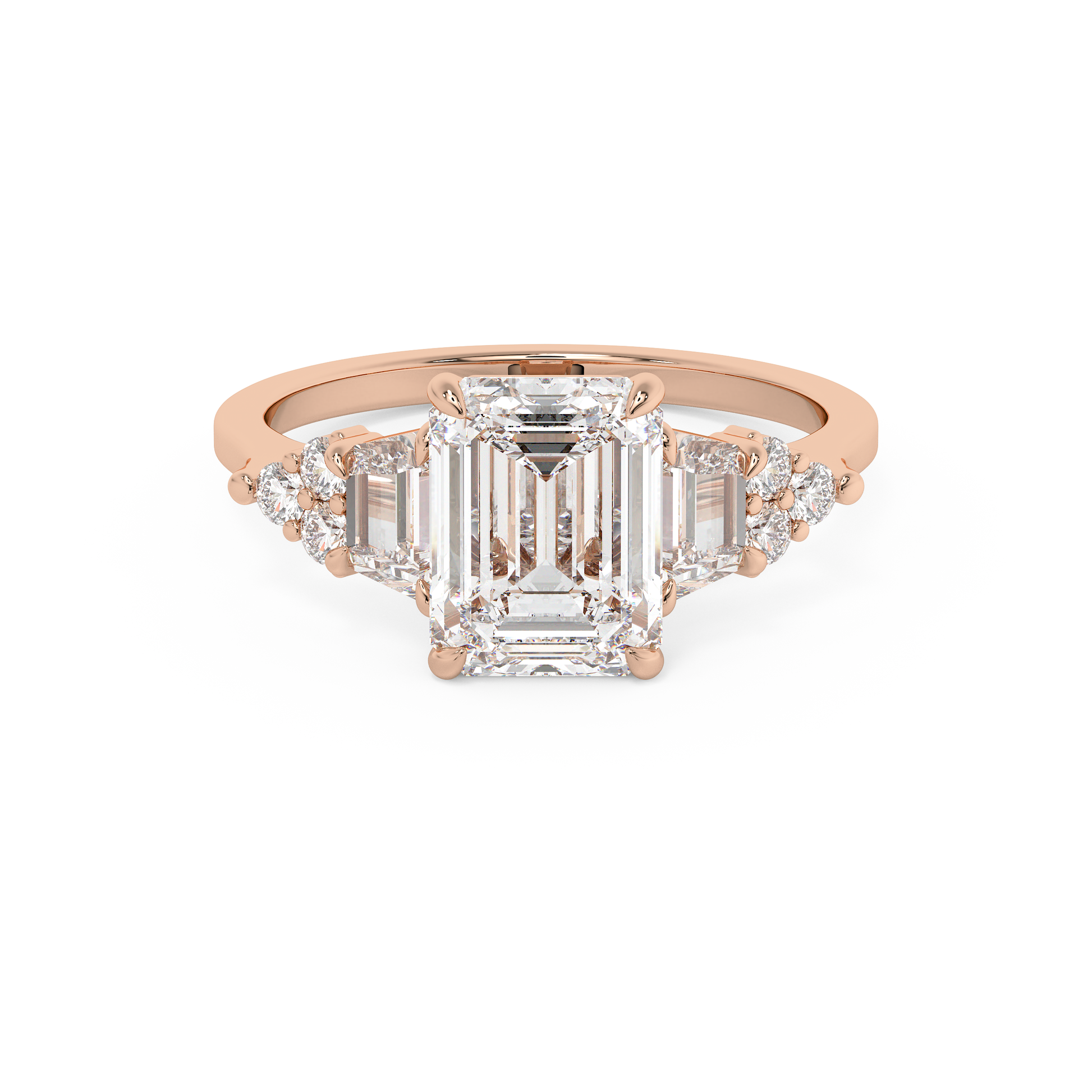 Emerald Solitaire Lab Grown Diamond Engagement Ring