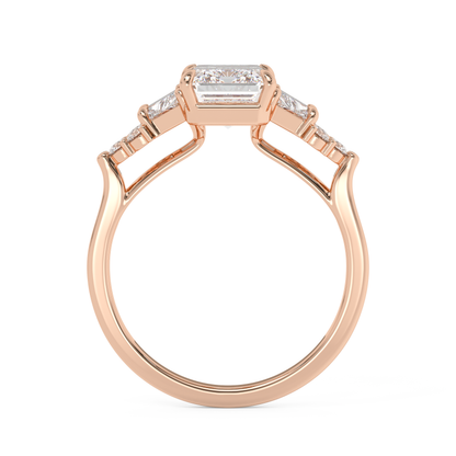 Emerald Solitaire Lab Grown Diamond Engagement Ring