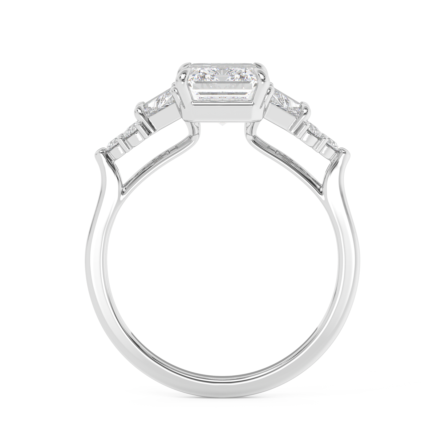 Emerald Solitaire Lab Grown Diamond Engagement Ring