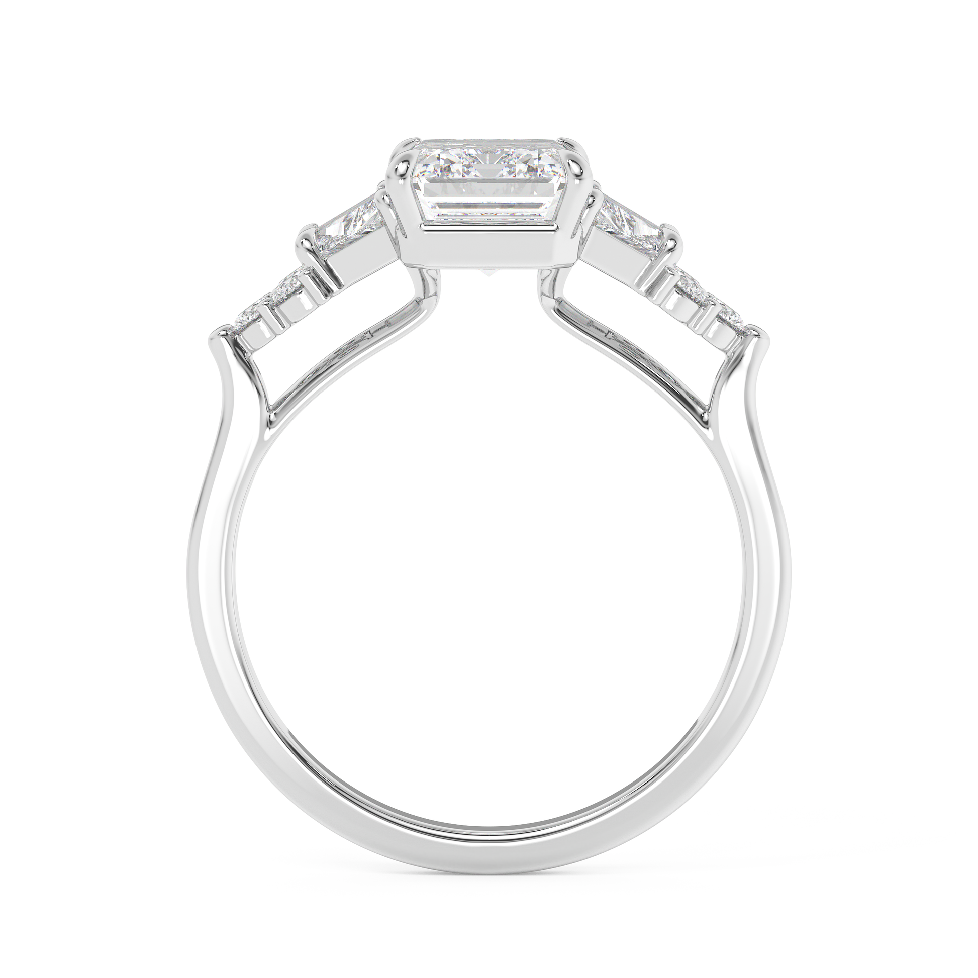 Emerald Solitaire Lab Grown Diamond Engagement Ring