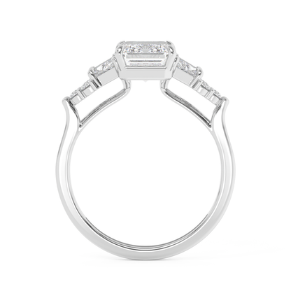 Emerald Solitaire Lab Grown Diamond Engagement Ring