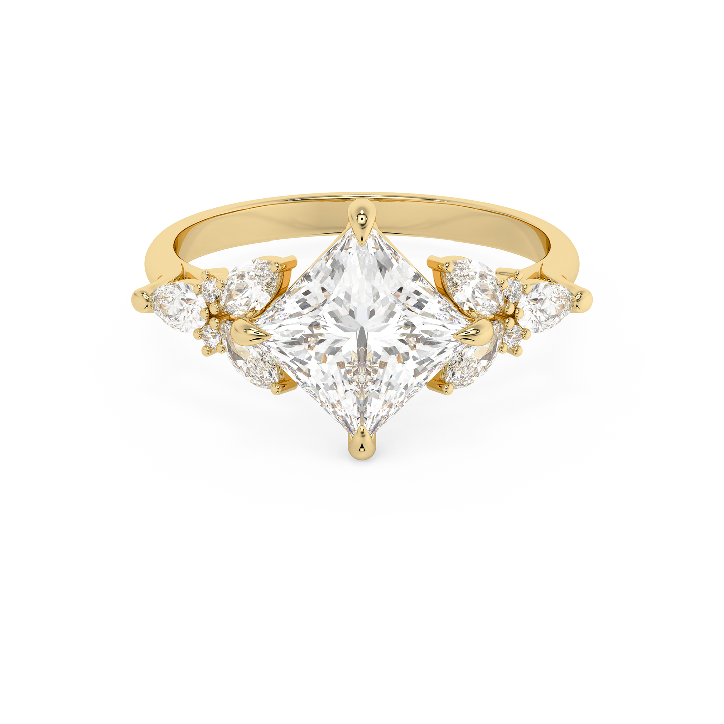 Emerald Solitaire Lab Grown Diamond Engagement Ring